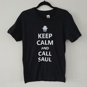 Gildan Black Graphic Tee with White Text